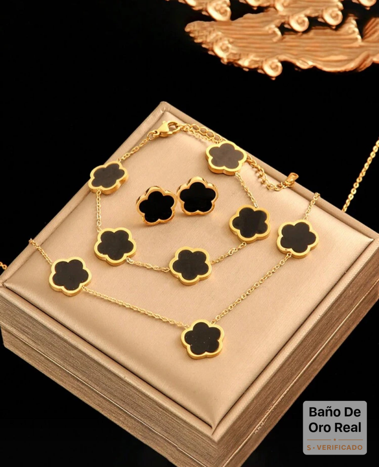 Conjunto collar pulsera y zarcillos C13