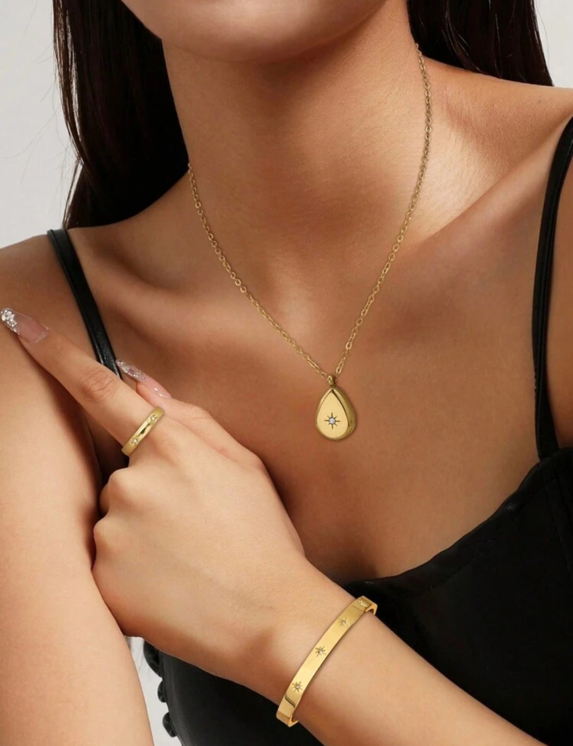 Conjunto collar, pulsera y anillo talla 6 E45