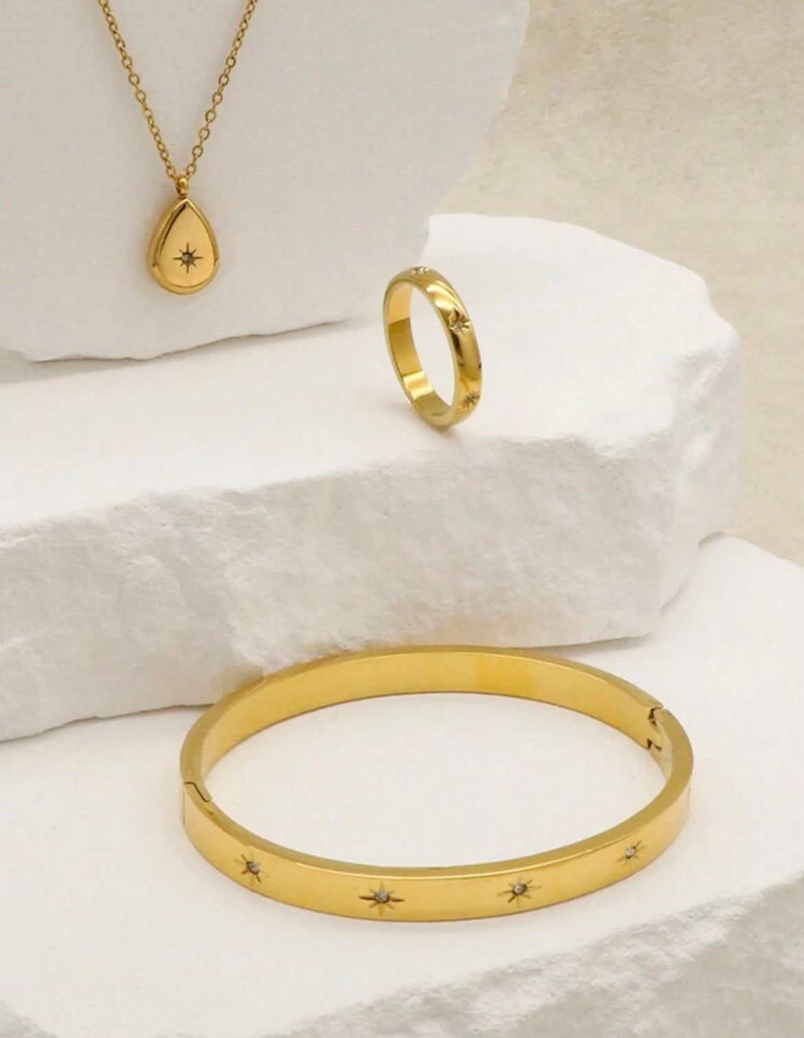 Conjunto collar, pulsera y anillo talla 6 E45
