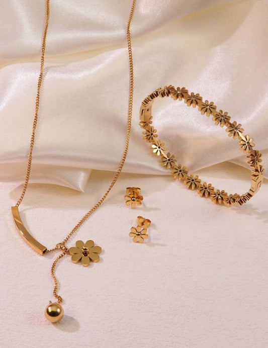 Conjunto de collar pulsera y zarcillos E72